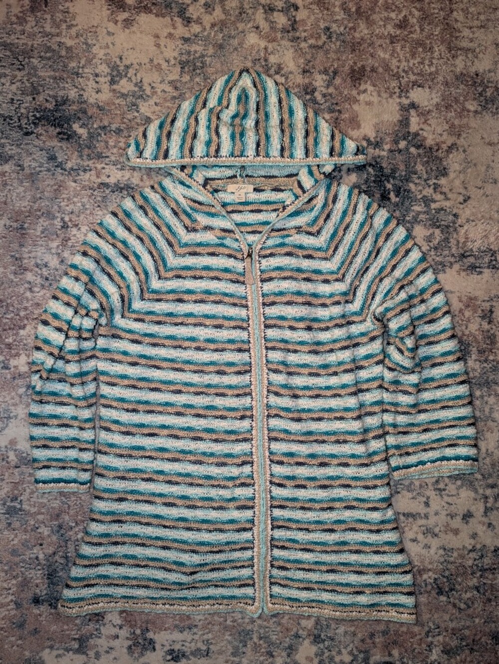 J.Jill Beach Striped Knit Jacket